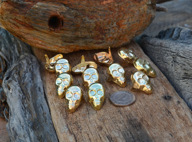 Gold Skull Studs